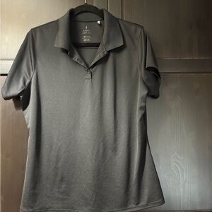 Black Polo Shirt Short Sleeve Cotton Top